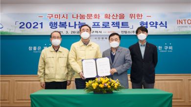 Photo of 구미시 나눔문화 확산을 위한 인탑스(주)「행복나눔 프로젝트」7 번째  8,400만원 상당(연4회) 생필품세트 기부 협약식