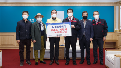 Photo of JJ헬스앤케어, 구미시에 코로나19 극복을 위한 마스크 기부