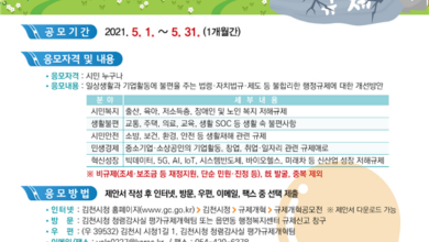 Photo of 김천시 불합리한 규제 시민 공모로 푼다 제7회 김천시 규제개혁 공모전 개최