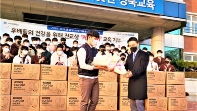 Photo of “후배구미고 전교생” 커블체어 건강의자 기부식